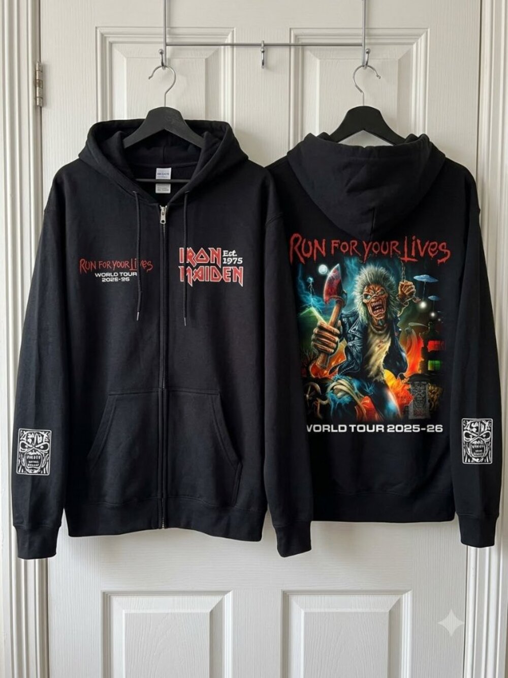 Iron Maiden Run For Your Lives Tour Zip Hoodie